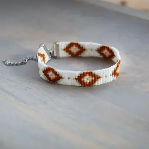 Autumn Seed Bead Loom Bracelet ⋄ Handmade Boho Jewelry ⋄ Native American ⋄ Western