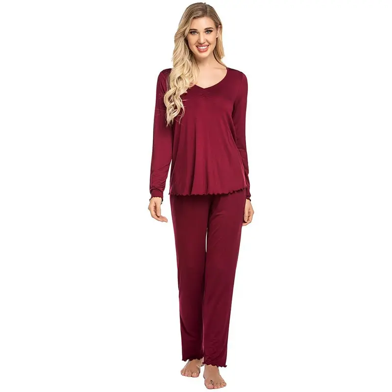 Womens Pajama Sets 2 Piece Lounge Set Fall Winter Pajamas Long Sleeve Pjs Top and Pants Soft Pj Sets Loose Sleepwear