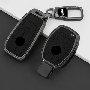 Zinc Alloy Leather Key Cover for Mercedes Benz A C E S GLA GLB GLC GLE GLS CLA CLE CLS W205 W212 W213 W206 W221 W217 W463, Elegant Auto Key Case Gift, Car Key Protector, Car Key Accessory