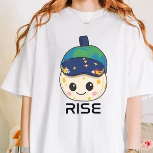 Rise Plush Shirt, Artemis II Inspired Character T-Shirt, Cute Space Tee, Moon Fan Gift, Round Kawaii Cushion, Space Lover Plush