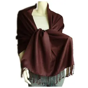 Brown Pashmina Shawl MATERIAL Fine Wool Mix 12 PACK 2101