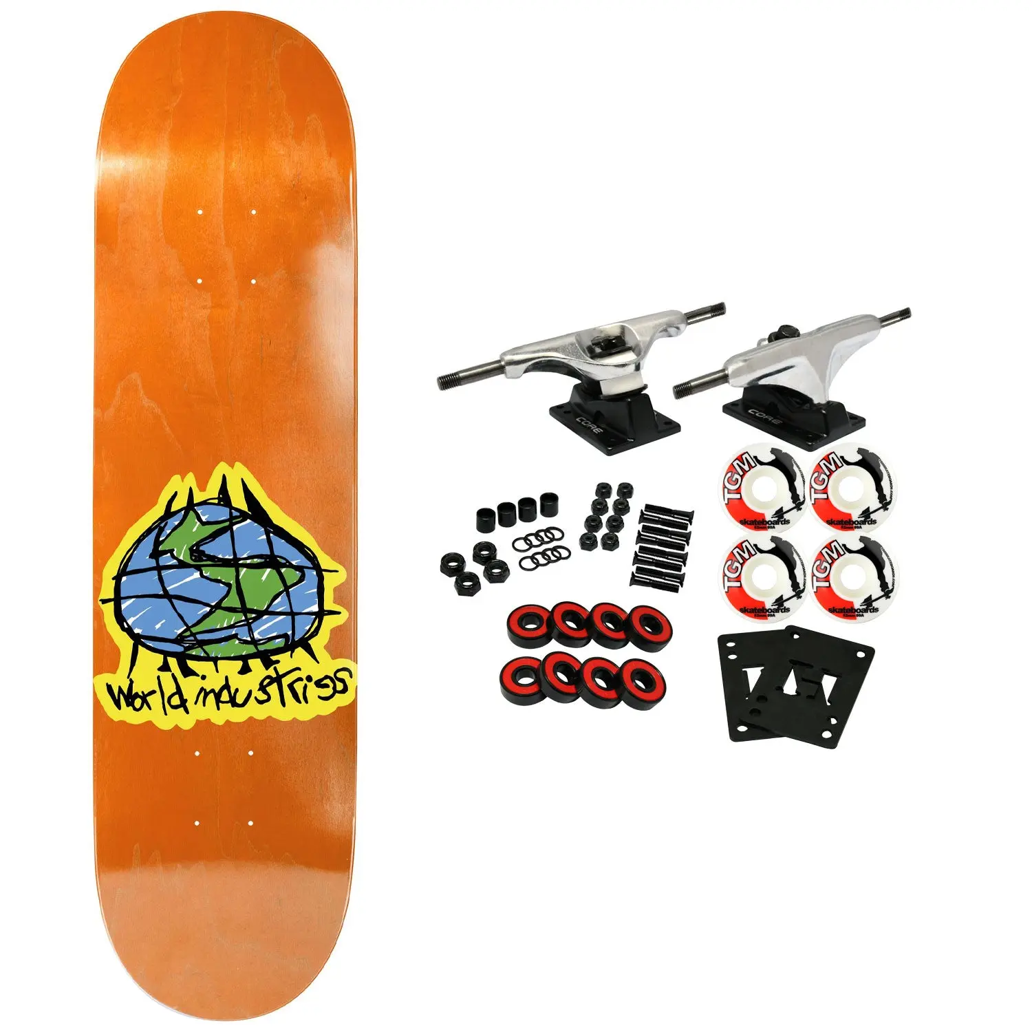 World Industries Skateboard Complete Scribble Orange 8.5" x 32.2"