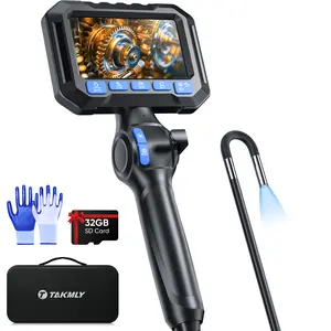 SHEKAR 0.23inch/0.15inch New Two-Way Borescope Camera with 32GB Card Light Industrial Endoscope Inspection Snake Camera Articulated Probe #Summervibes