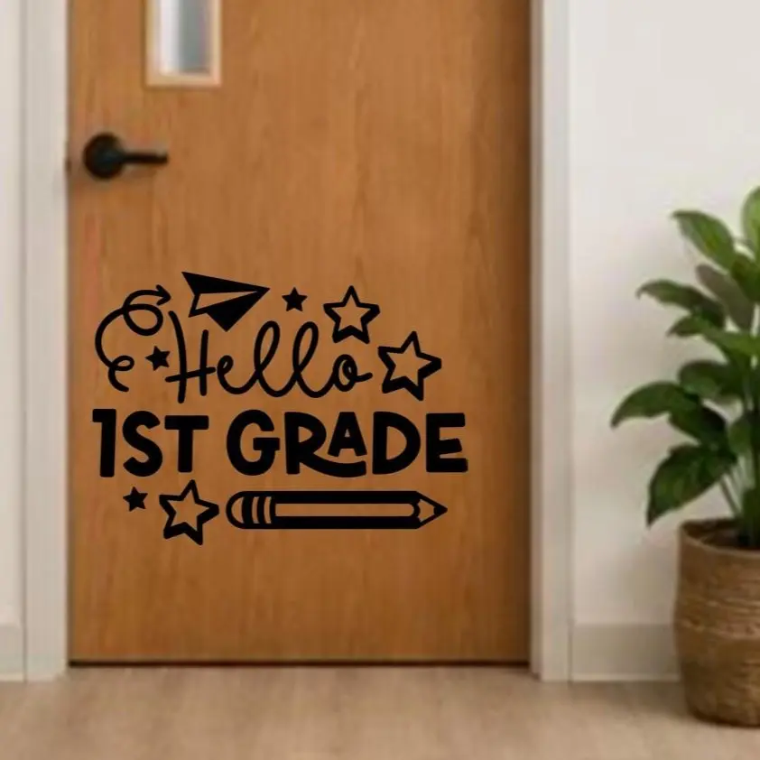 Hello 1st Grade Door Vinyl Wall Decal I Classroom Decor I Classroom Decorations I Classroom Rules