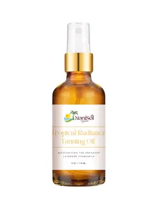 NoniSol Organics Tropical Radiance Tanning Oil, 4oz – With Noni Seed, Tamanu, Kukui Nut, Macadamia, Lavender & Chamomile
