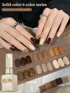 1pc Autumn-Winter Solid Nail Gel - Rich Mocha, Rust & Burgundy Hues For Cozy Seasonal Looks, Perfect For Women's Daily Wear & Holiday Parties, Long-Lasting & Easy Apply