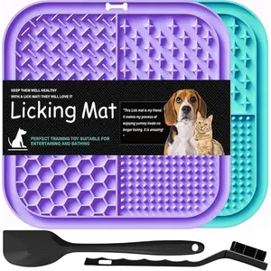 Licking Mat for Dogs & Cats 1 Pack with Suction Cups, Dog Lick Mat for Anxiety Relief, Dog Toys to Keep Them Busy, Peanut Butter Licking Pad for Boredom Reducer, Perfect for Bathing Grooming
