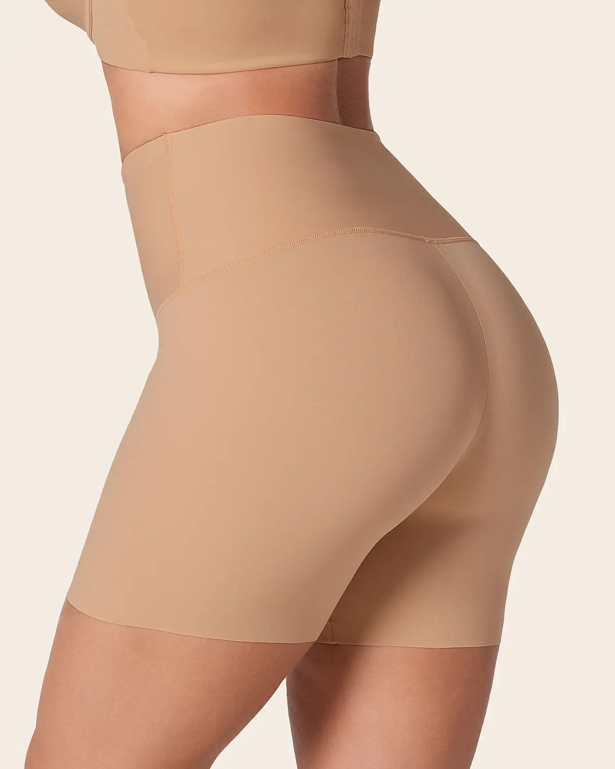 Leonisa PowerShorts Moderate Compression High Waisted Shorts for Women - Invisible Anti Chafing Womens Shapewear Tummy Control Compression Fabric For Leg Shapewear