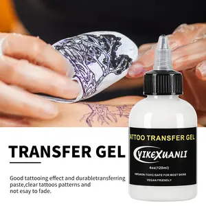 Tattoo Stencil Transfer Gel Solution 120ML Professional Tattoo Stencil Gel Fresh Tattoo Stuff Stencil Transfer Cream Gel for Transfer Stickers Paper Machine Soap Tattoo Supplies - Clear & Long-Lasting Cosmetic