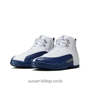 White Blue High Top Basketball Shoes