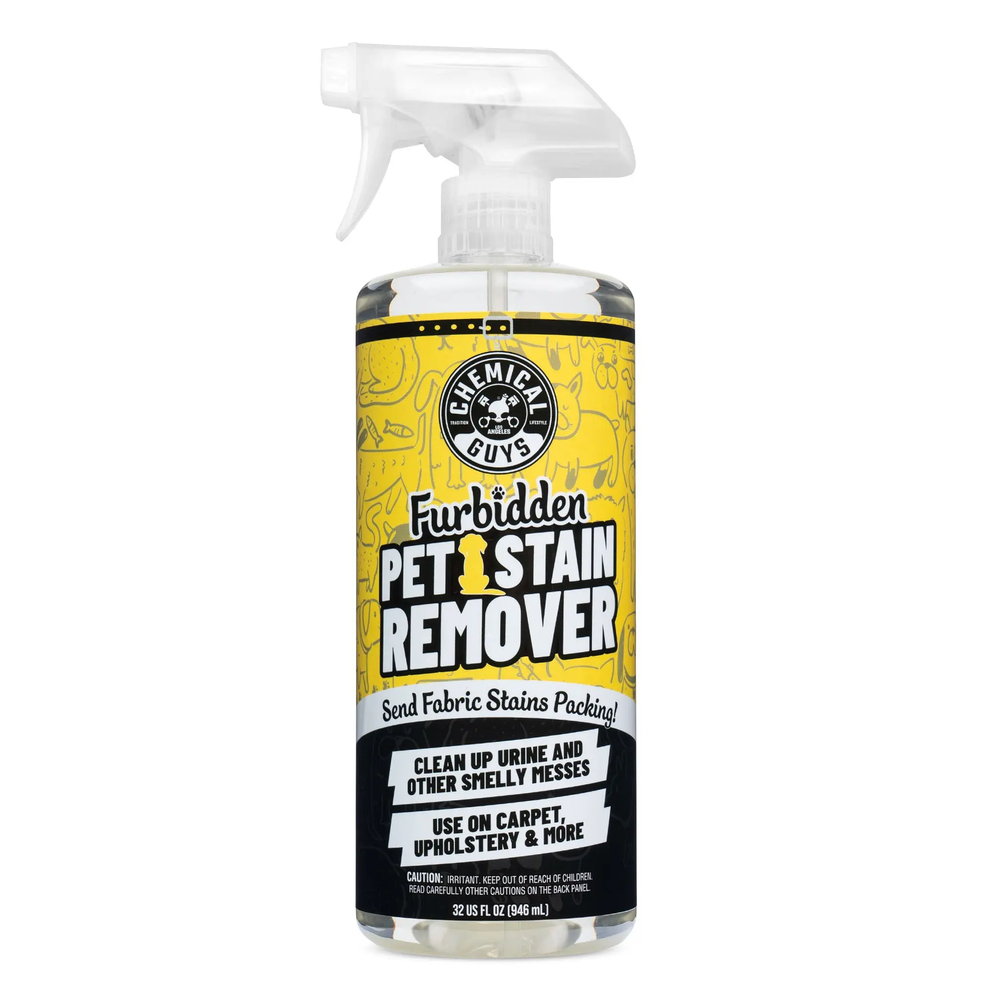 Chemical Guys Enzyme-Based Furbidden Pet Stain Remover - Odor Destroyer, Automotive Car Detailing Product for Car Washing & Maintenance, Car Detailing Products