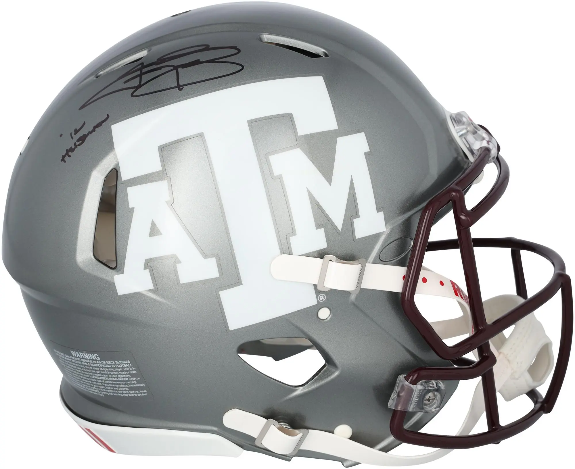 Johnny Manziel Texas A&M Aggies Autographed Riddell Flash Speed Authentic Helmet with "12 Heisman" Inscription - Fanatics Authentic Certified