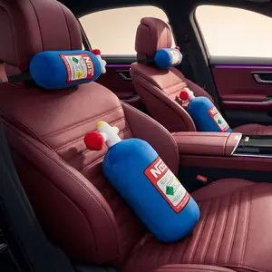 NOS Themed Plush Car Seat Headrest - Soft Headrest and Neck Support Pillow, Nitrogen Bottle Design, Car Seat Headrest Cushion, Seat Massager Comfort Neck Gaiter Fun Car and Motorcycle Modification Accessory, Perfect Gift for Party Lovers