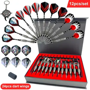 12Pcs Dart Professional Darts Gift Set, Darts Sets, includes 24 flight pieces, premium gift box, sharpening stone, keychain, perfect for training and competition use!