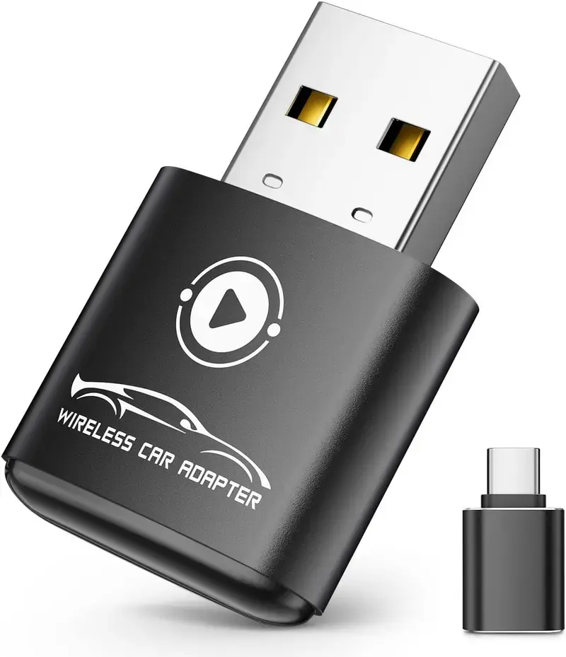 2026 Upgraded Wireless CarPlay Adapter for Apple iPhone, 65% Smaller Mini Dongle, Bluetooth 5.4 Low Latency Plug and Play Car Play Converter, Auto Fast Stable Connection Compatible with 98% Factory Wired CarPlay Vehicles, Black