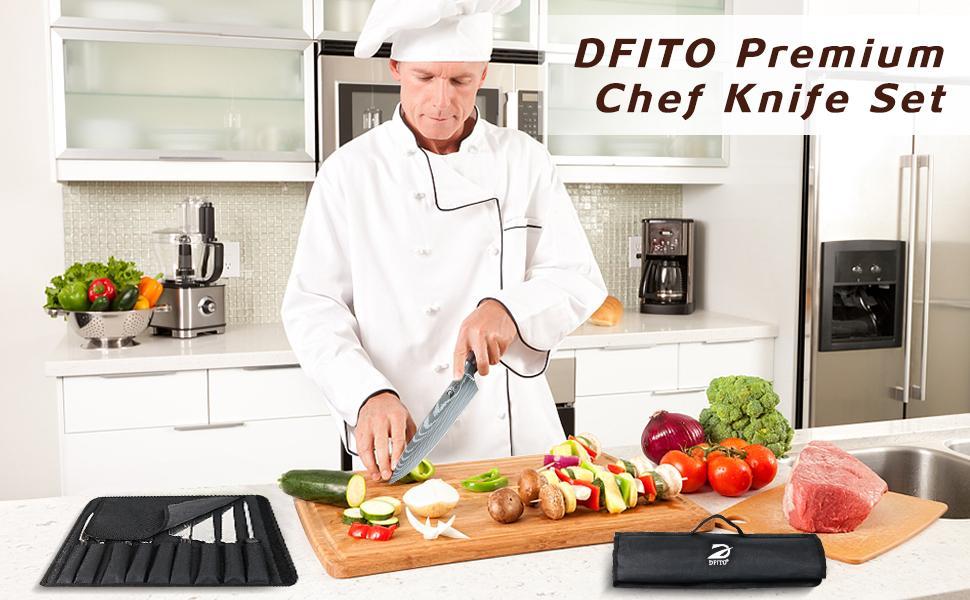 9Pcs Kitchen Knives Set with Roll Bag, Stainless Steel Japanese Damascus Pattern Chef Knife with Knife Sharpener, Professional Chef Tool,Perfect Christmas & New Year Gift ldea 9Pcs Kitchen Knives Set with Roll Bag, Stainless Steel Japanese Damascus Pattern Chef Knife with Knife Sharpener, Professional Chef Tool,Perfect Christmas & New Year Gift ldea
