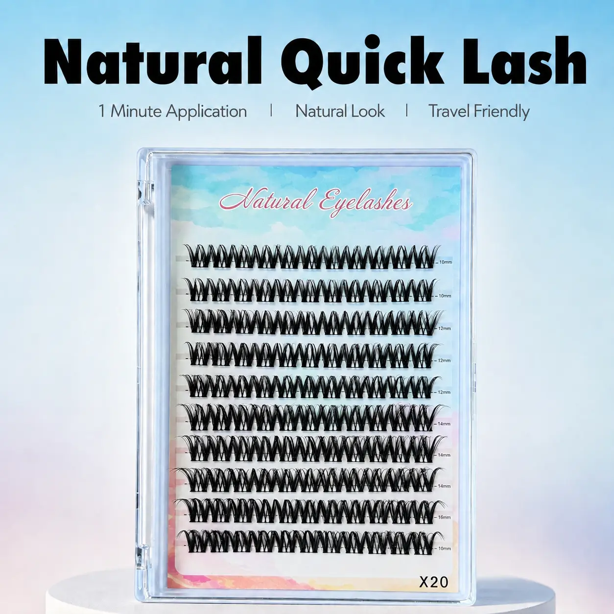 Limond Natural Lashes - DIY Lash Clusters Kit - Soft Fluffy Long-Lasting Lashes for Beginners Easy At-Home Application - Eyelash Set