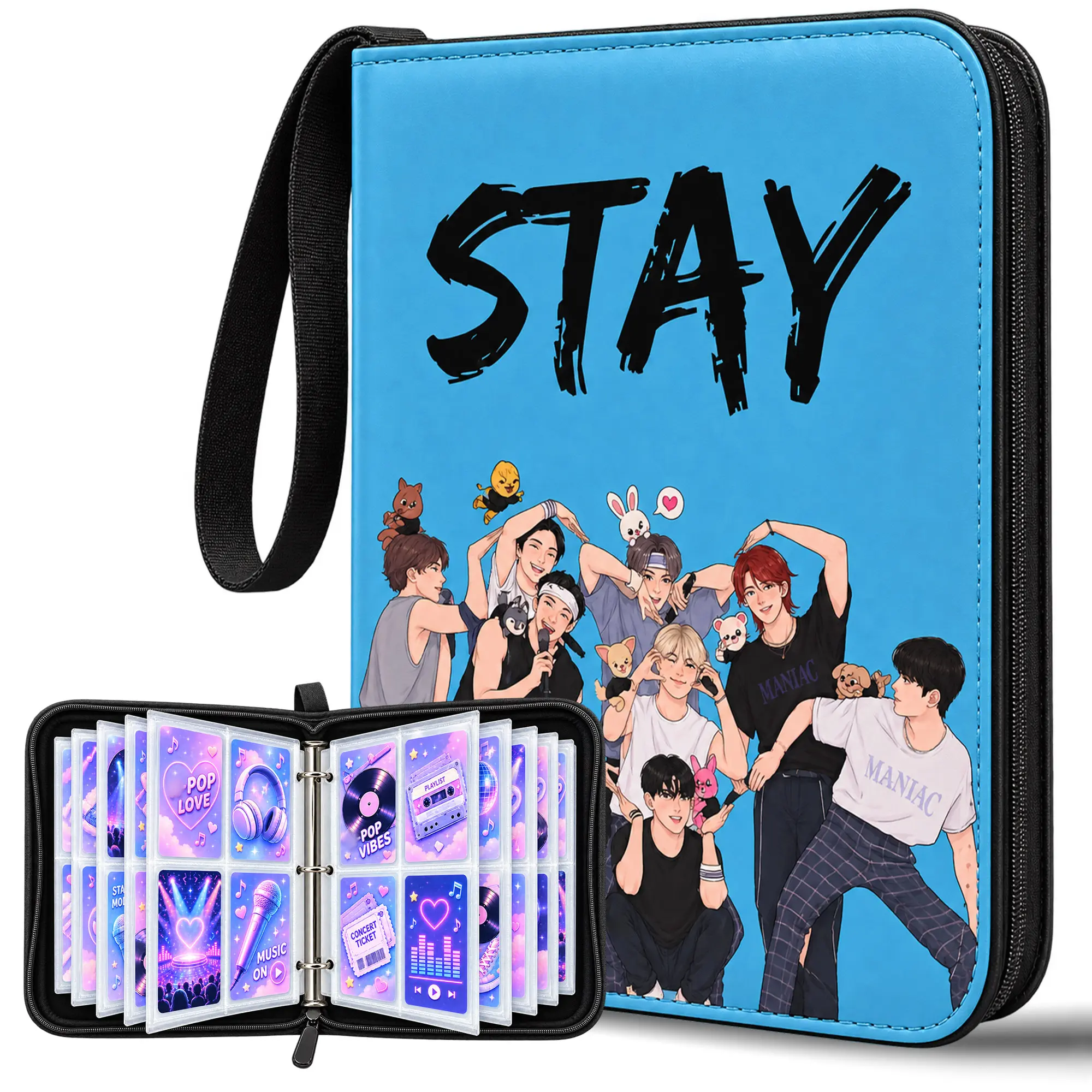 KPOP Photocards Binder 400 Pockets - Waterproof PU Leather Picture Album, Zipper, Wrist Strap, 0-50 Pages, Home Decor, Tidy Storage, Ideal Valentines Day, Thanksgiving Gifts for Daily Use