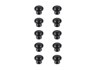212 MAIN Modern Kadea Mushroom Knob, Elegant Decor KB2008-MB-10PK, 1.2 in. Dia., Matte Black, Pack of 10