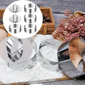 Round Cake Ring Molds, Stainless Steel 3.15 inch Food Rings Dessert Mousse Cooking Rings Mold with Pusher & Lifter 8cm (Include 4 Rings & 2 Pushers)