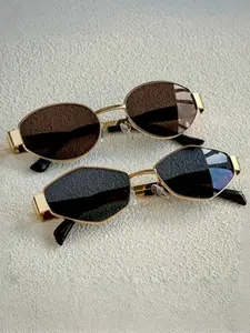 2 Pairs Y2K Retro Oval Frame Glasses, Unisex Fashion Eyewear, Durable Street Style, Perfect for Parties, Gifts, Beach Vacations, Street Style Sunglasses