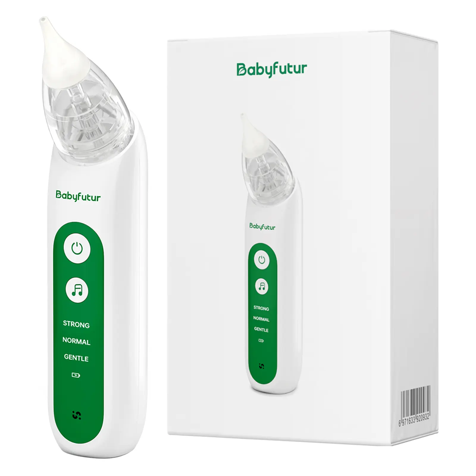 Baby Futur Electric Nasal Aspirator for Infants - 3-Speed Settings, Strong Suction, Soothing Music, Nasal Cleaning Tool for Babies, Nose Sucker for Infants