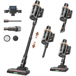 LIBINO Cordless Vacuum 48kPa with 50Mins 8-in-1 LED Display Lightweight Handheld, Pet Hair & Carpet & Hard Floor & Car Cleaner with HEPA Filter, Wall Mountable, Detachable Battery