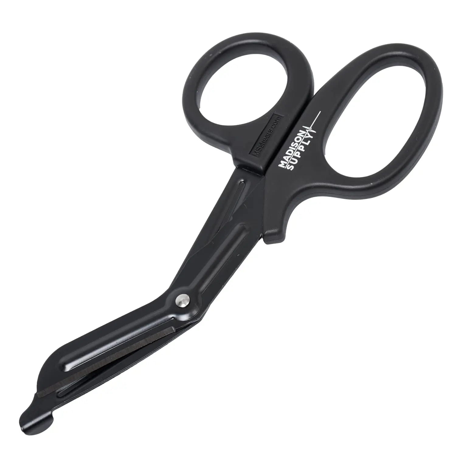 7.5 in Premium Stainless Steel Nurse Scissors - Non-Stick Coated Blades, Durable Fluoride-Coated Trauma Shears, Black Medical Hand Scissors