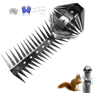 Bird Spikes, Squirrel Spikes and Squirrel Baffles Keep Raccoons, Cats and Snakes Away from Gardens, Fences and Climbing Bird Feeder Poles.
