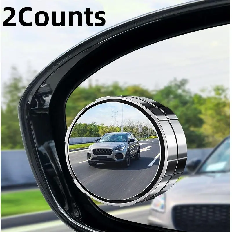 2-Pack Car Blind Spot Mirrors, 360° Rotatable Round HD Glass Automotive Accessory, Wide Angle View with Vacuum Suction Cup, Blindspotmirrors, Vehicle