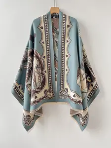 Women's Elegant Fashion All-Over Printed Scarf, Vintage Style Shawl, Scarf Wrap, Warm and Comfortable Accessory for Any Occasion