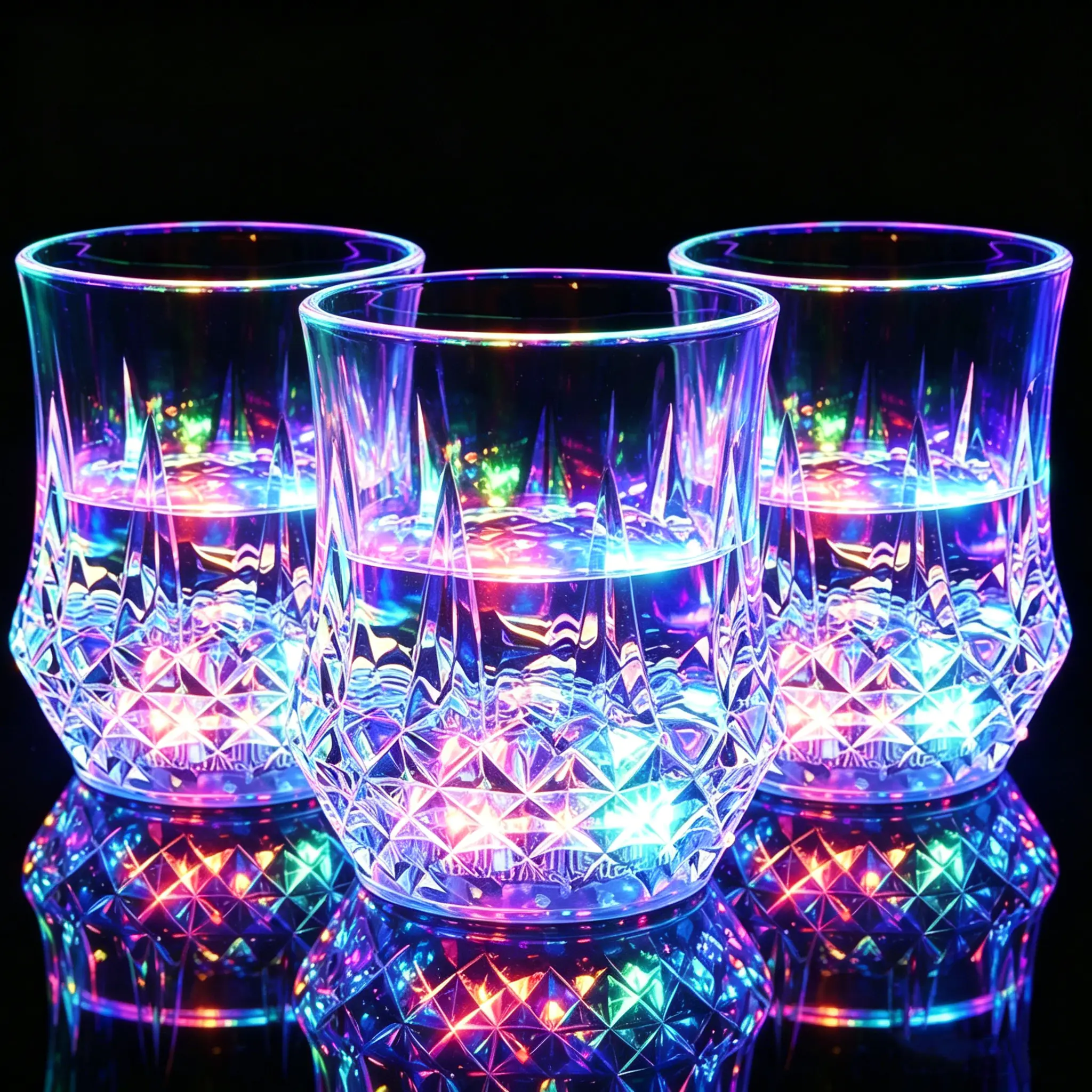 Multicolor LED Glowing Acrylic Wine Cups, Sturdy Durable Long-Lasting Pet-Friendly Party Supplies, Creates Vivid Party Vibes for Home Gatherings, Bar Use, Holiday Celebrations, Cup, Acrylic Glass
