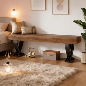 Plant Bench,Stylish End of Bed Stool,Sturdy Entryway Shoe Bench On-Site