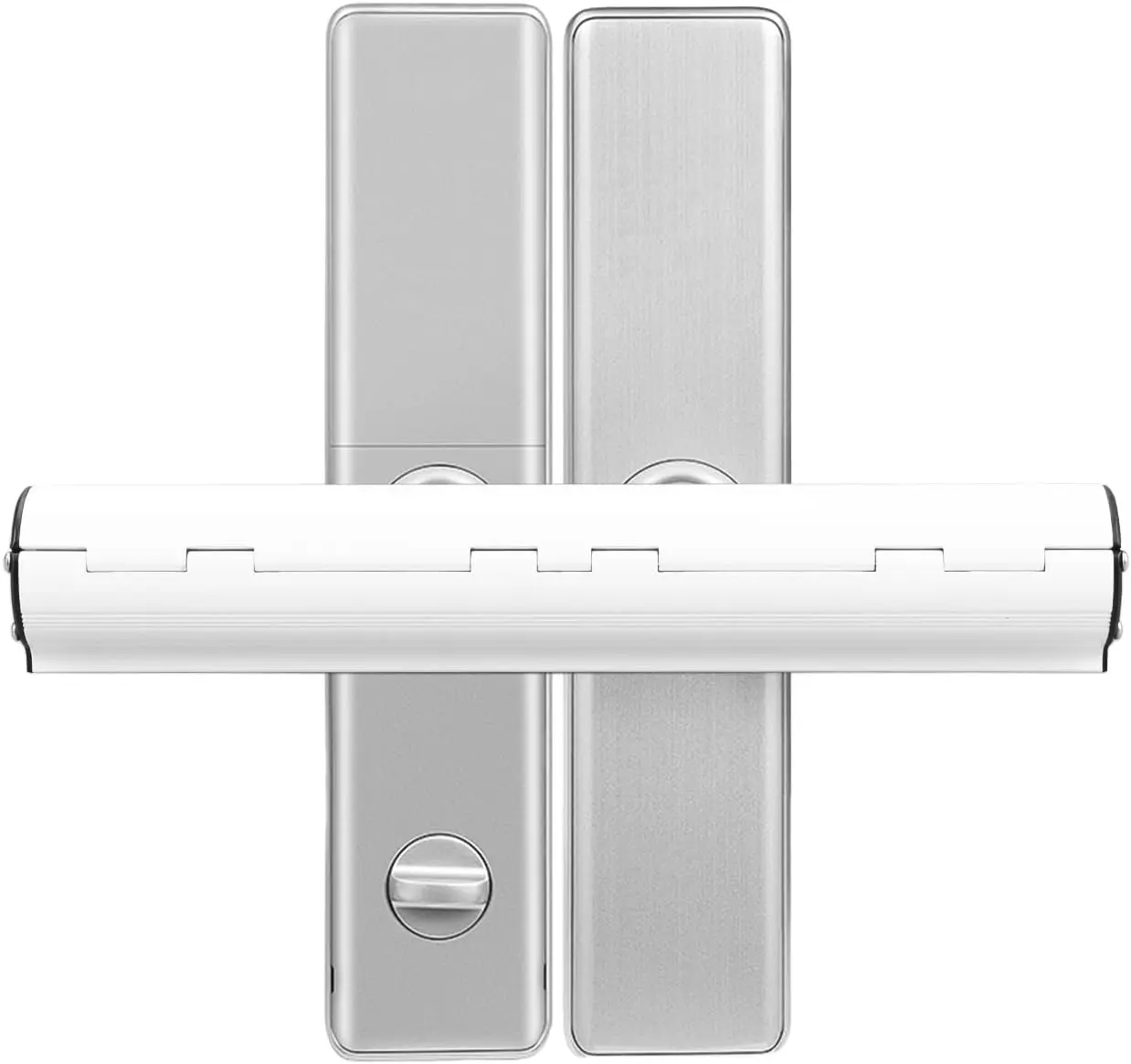 Smart Lock System - Modern Silver Finish Door Lock with Sleek Design and Secure Locking Mechanism