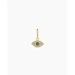 gorjana – Evil Eye Parker Charm – 18K Gold-Plated Protective Charm with Cubic Zirconia – Customizable Jewelry for a Personal Touch