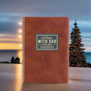 One Minute with God for Men , 365 Devotions in Brown Faux Leather | Faith & Encouragement Journal | Portable 365-Day Reflection Book | Perfect Gift for Valentine’s Day, Birthdays & Holidays | Men's Christian Self-Improvement & Devotional Notebook
