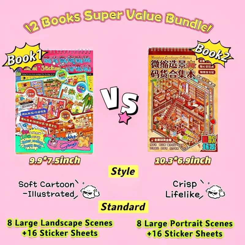 [New · Guideline Version] Shop Series, Grocery Shelf Stocking Sticker Scene Books, Must-Try Simulation Management Play, Best for Organizing Enthusiasts & Maximalists, Puzzle Stickers, Bookish Style, DIY Crafts Stickers, Screen-free Hobby, Christmas Gift