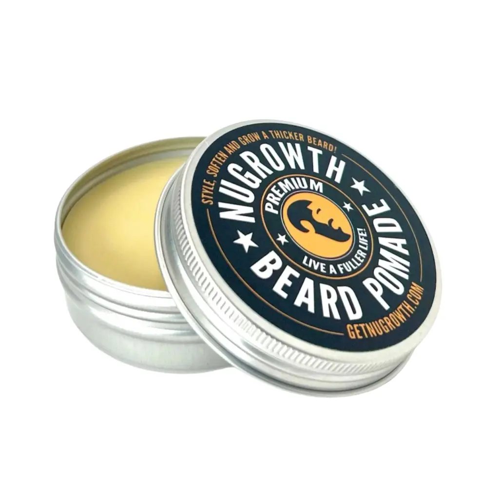 NuGrowth Beard Pomade for Black Men – Shea Butter & Beeswax Balm. Get it to Style Soften and Grow a Fuller Beard – Cocoa Peppermint Scent - 2 fl. oz.