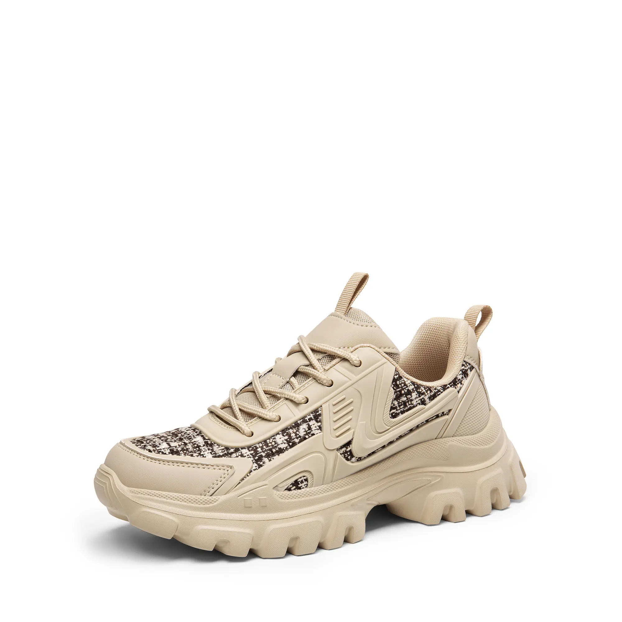 DREAM PAIRS Women's Color Block Thick Sole Platform Chunky Sneakers - Lace-Up, Comfortable Walking Shoes for Casual, Workout Use, Color Block Sneakers, Thick Sole Sneakers