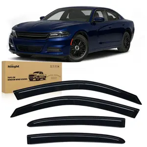 Nilight Acrylic Window Wind Deflectors Vent Visors - 4PCS Tape-On Car Accessories for Dodge Charger 2011-2023 (Charger Fit Vehicle) with Fog Prevention Blue Replacement