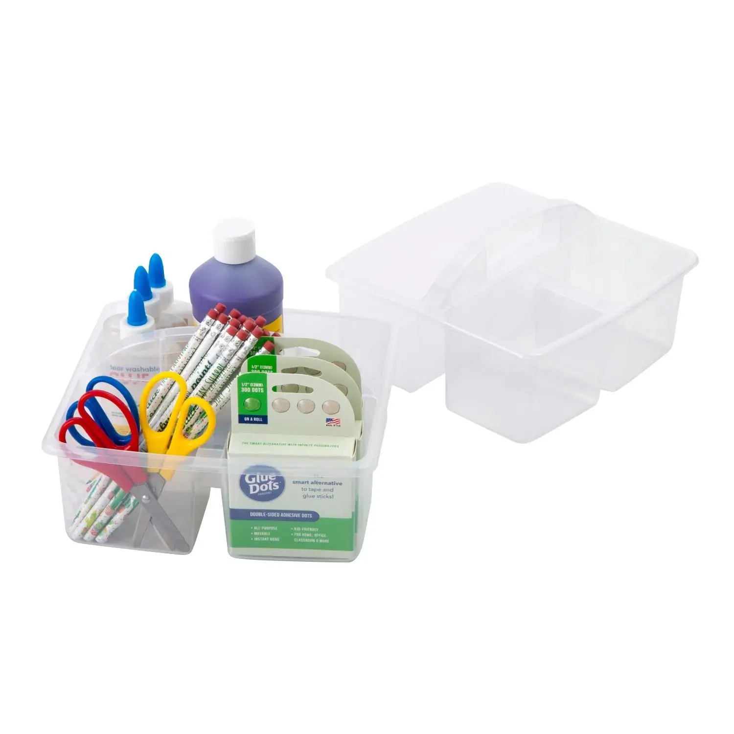 3 Compartment Clear Classroom Storage Caddies - 6 Pc.