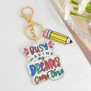 2D Flat, 1Count Graduation Book-Shaped Keychain Suitable for Bag Charm, Pencil Holder & Book Accessory with Acrylic Book Charm for Backpack Decoration, Pencil Case Charm for Students, Teachers, Graduates lizard Silent Stress Relief Fidget fly towards