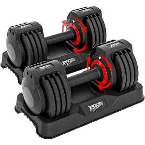 XMSJ 25 To 55lbs Adjustable Dumbbells Set With Anti Slip Handles