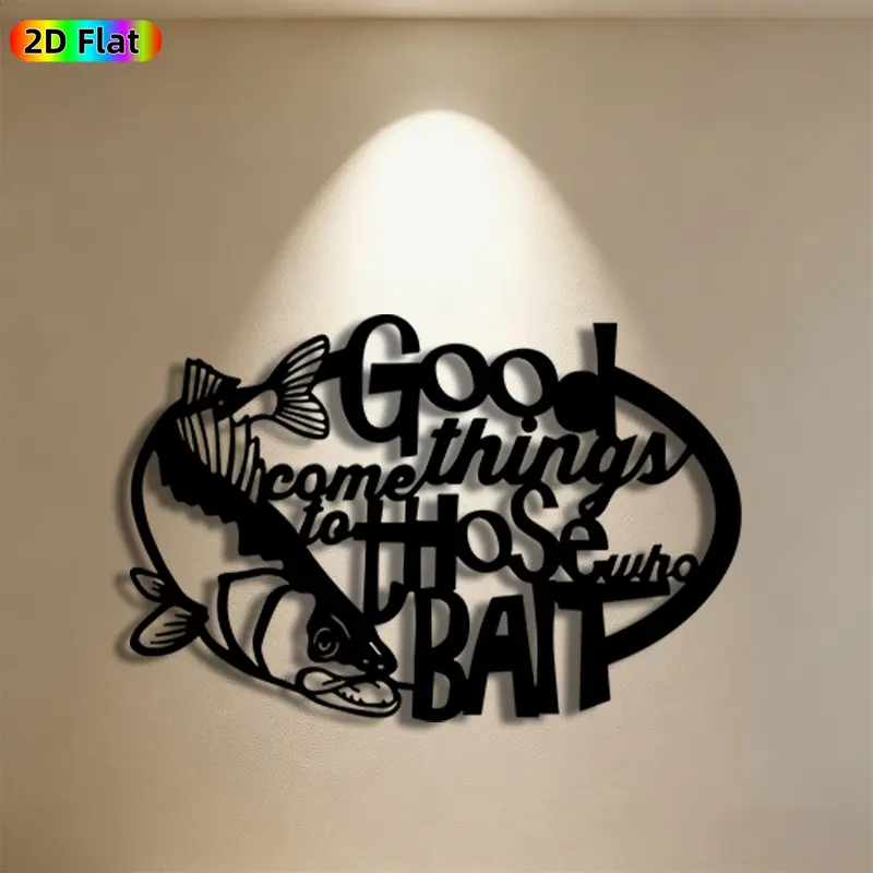 1pc Fish Metal Wall Art,Fish Statue Mural, Ideal Gift for New Year, Christmas, Fishing Enthusiasts, Weather-Resistant Metal Wall Decor Wall Sculptures, Perfect for Home Wall & Garden Fence, Unique Outdoor Decor for Fishing Lovers