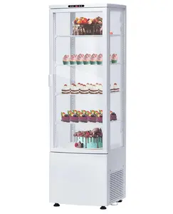GARVEE Countertop Refrigerator 8.4 Cu.Ft. Bakery Display Case with LED Lighting, Fast Cooling, Rear Sliding Door, Pastry Showcase for Bakery, Cafe, Restaurant, Black Commercial Fridge