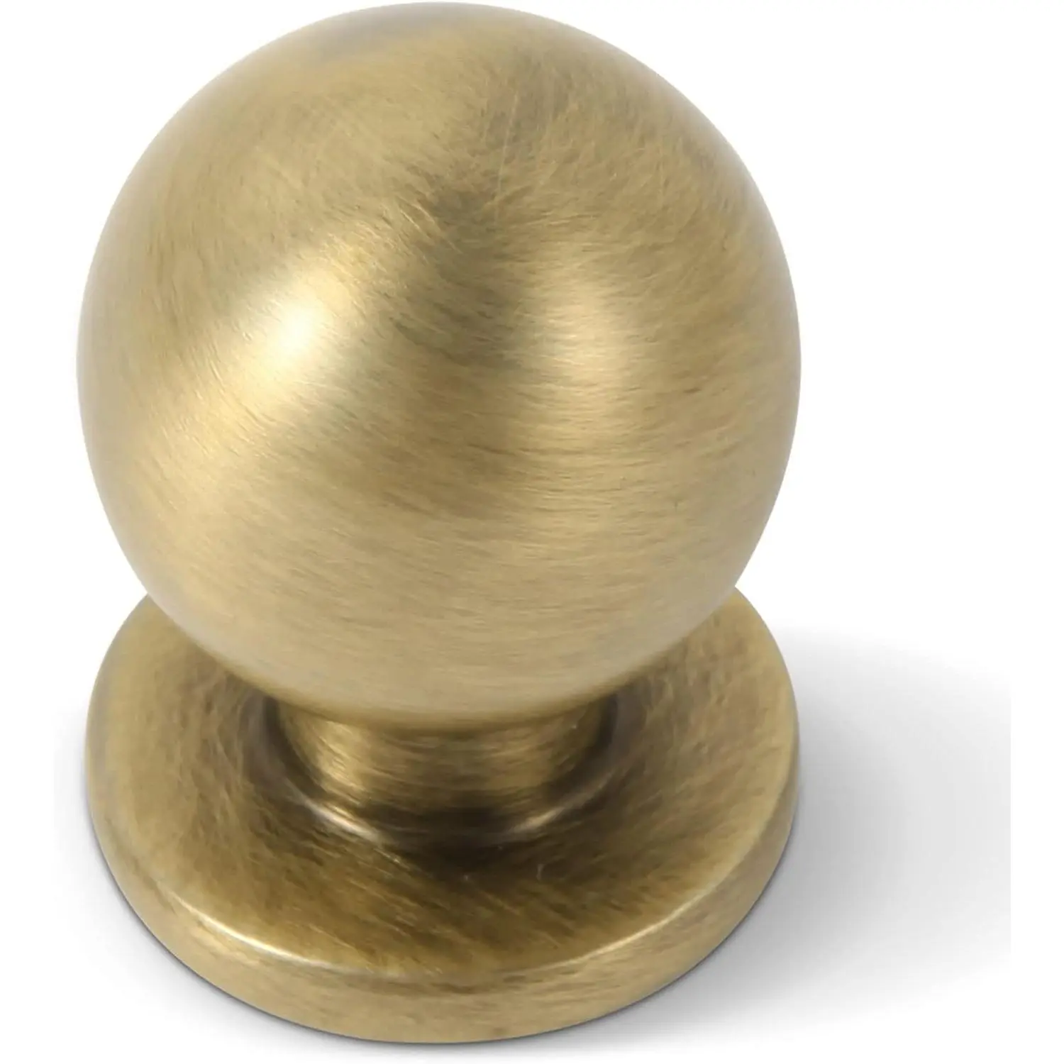 10 Pack 1 Inch (25mm) Diameter Round Solid  Brushed Antique Brass Finish Kitchen Cabinet Knob.