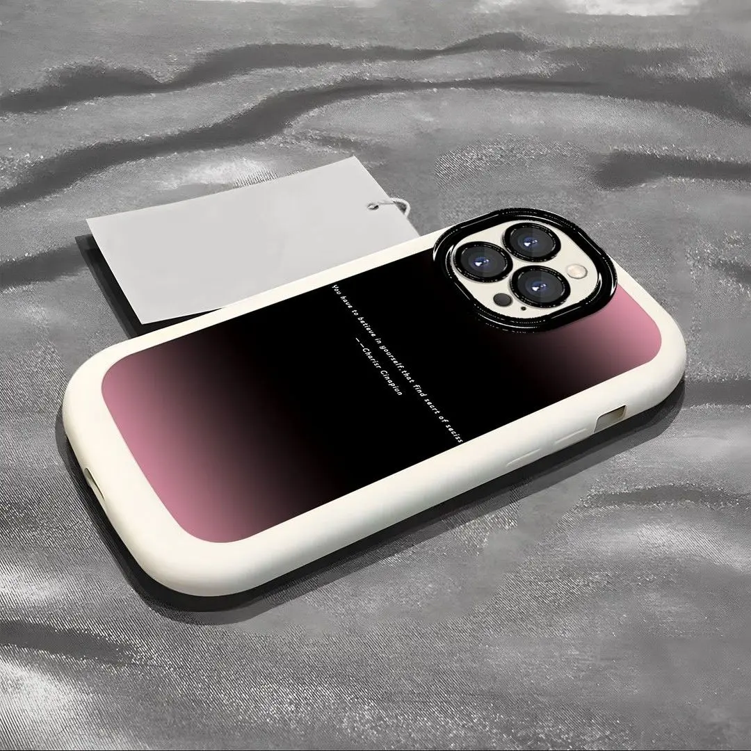 Wearable Watercolor Art Cool Gadgets Puffer Case Dreamy Ombre Puffy for IP11-17 Pro Max Trendy Protective Lightweight Shockproof Silicone Casing