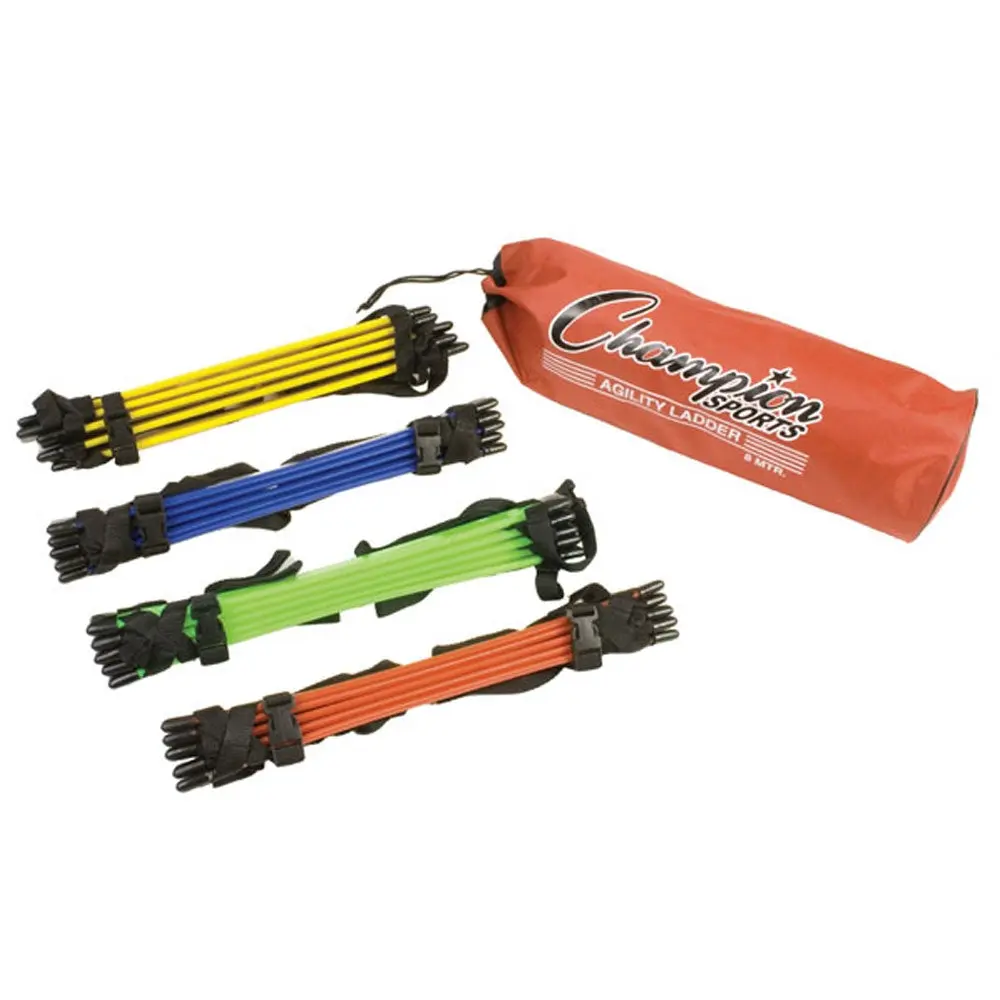 Sectioned Agility Ladder Set, 8M Multi-Colored Exercise Fitness Equipment with 4 Connectable 2M Pieces for Speed & Coordination Training
