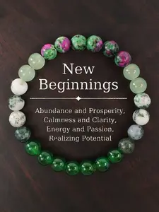 New Beginnings Manifestation Bracelet, Abundance & Energy Healing Crystal Bracelet, Energy and Passion Prosperity Jewelry for Clarity, Passion & Achieving Potential, Womens Gifts