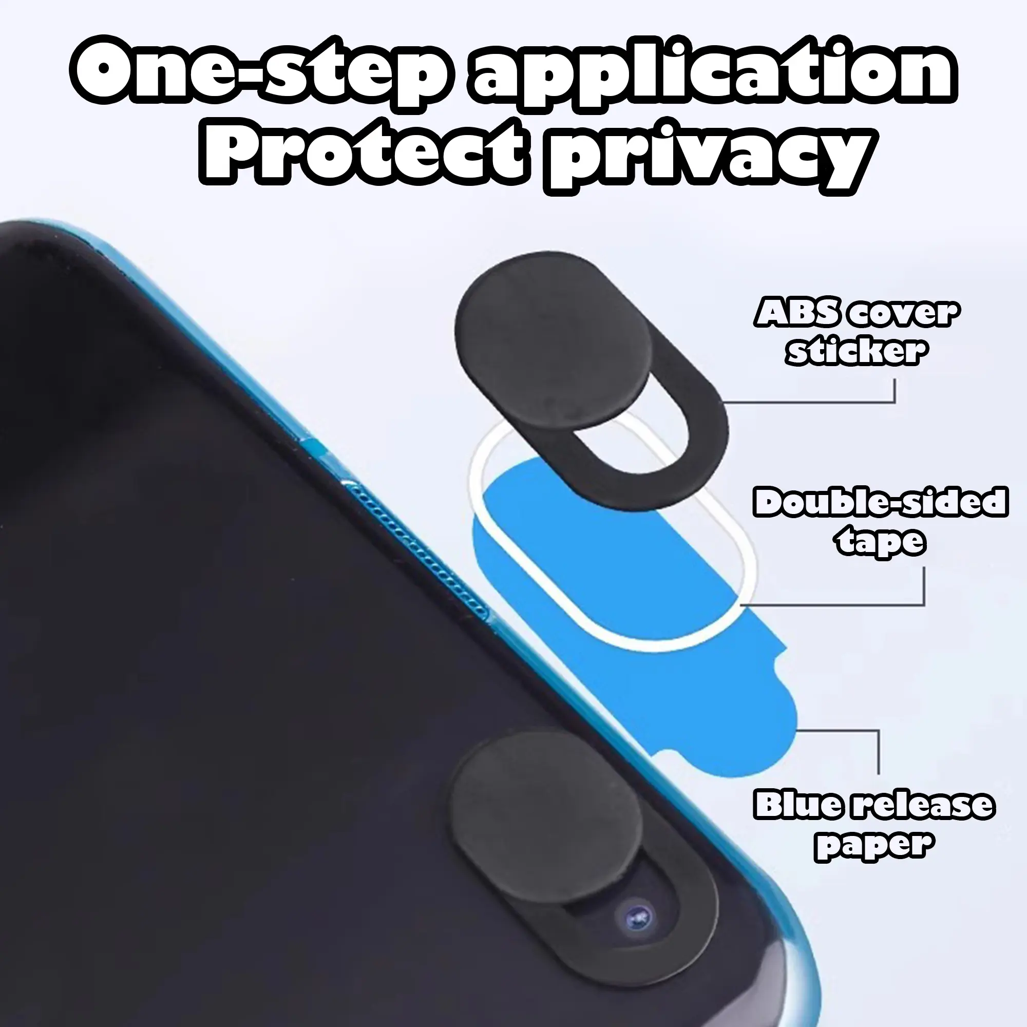 20-Count Ultra-Thin Webcam Covers, Universal Fit for Most Computers & Office Devices, Camera Covers for Office Equipment, Tablet